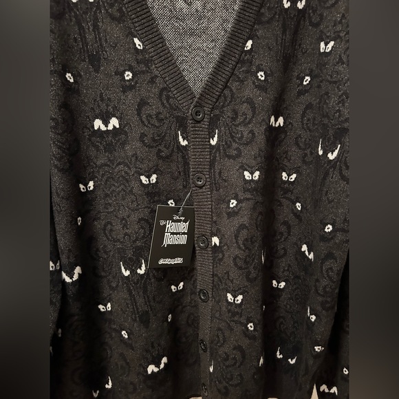 NWT Cakeworthy Disney Haunted Mansion Wallpaper Cardigan Size Medium Sweater - Picture 7 of 15